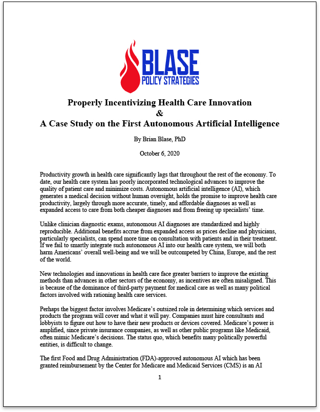 Medicare Blocks Innovation—Brian Blase research